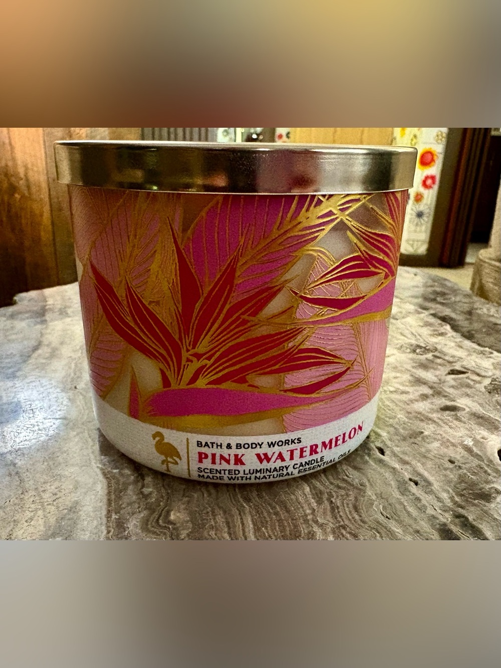 New/Unused Bath & Body Works Pink Watermelon 3-Wick Candle